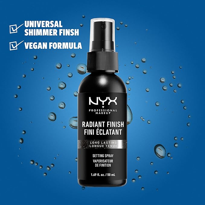 NYX PROFESSIONAL MAKEUP Makeup Setting Spray - Radiant Finish, Long-Lasting Face Mist with Micro Pearls, Vegan Formula