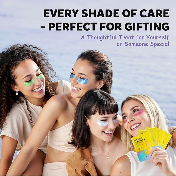 Under Eye Patches Variety Pack (48 Pairs), Eye Masks for Dark Circles Puffy Eyes Undereye Bags With 8 Colors (6 Pairs/Color), Vegan Eye Skin Care Set for Bachelorette Party Favors