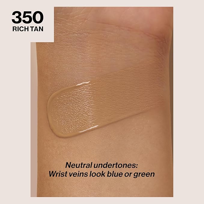 Revlon Liquid Foundation, ColorStay Face Makeup for Combination & Oily Skin, SPF 15, Medium-Full Coverage with Matte Finish, 350 Rich Tan, 1 fl oz