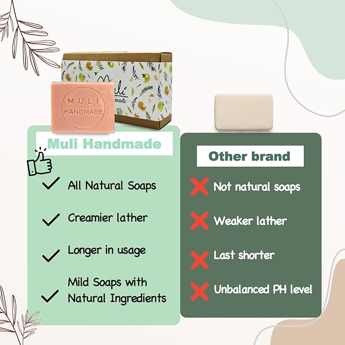 Natural Handemade Bar Soap for Men and Women with Essential oils, Scented Bar Soaps for Bath, Fragrance Regular Use Gift Set (Pack of 3) Rose Marseille