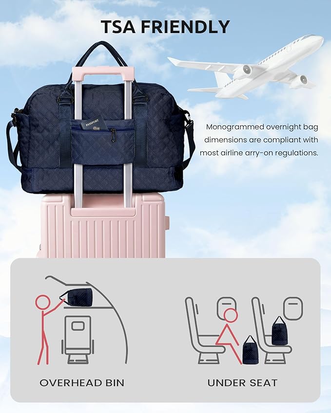 Gifts for 7 8 9 10 11 12 13 14 15 16 Year Old Girls-Initial Duffle Bag with Shoe Compartment, Personalized Weekender Bag, Overnight Bags for Women, Travel Bag with Makeup Bag (Letter J)