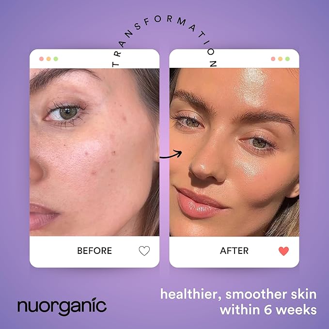 nuorganic Bakuchiol Serum With Plant Stem Cells, Peptides & Vitamin C - Anti Aging, Soothing, Hydrating - 1fl Oz 30ml