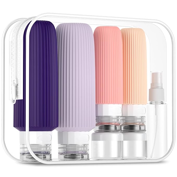 16 Pack Travel Bottles for Toiletries, Large 6oz Silicone Travel Containers with No-Drip Valve and Wide Opening