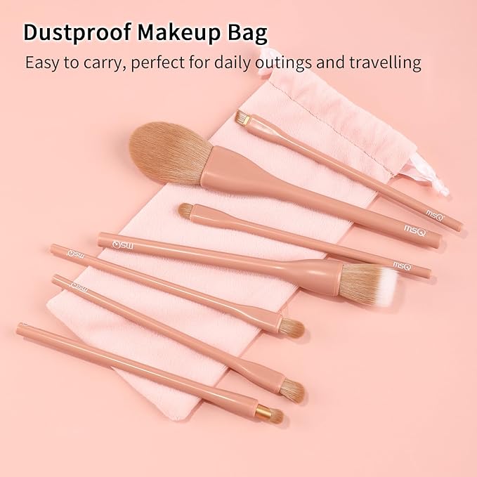 MSQ Make Up Brushes 8Pcs Makeup Brush Set Powder Brush Concealer Blending Brushes Set Stipping Brush Eyeshadow Brushes