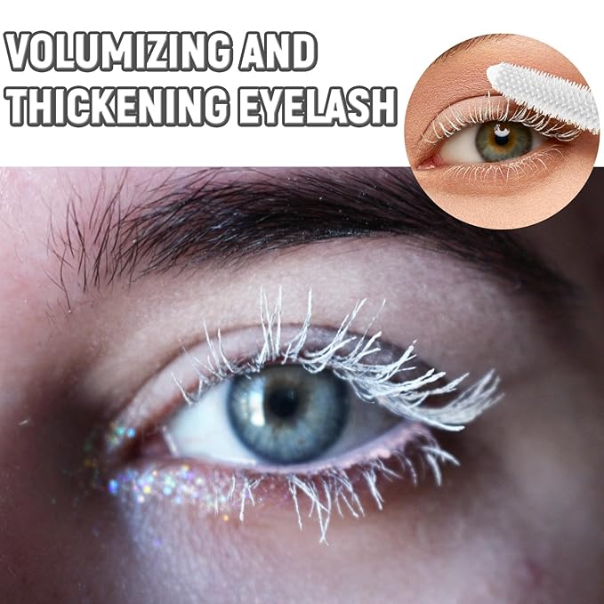 White Mascara Primer, Volumizing and Lengthening Eyelashes Waterproof Mascara, White Thick Curly Lash Primer, Charming Eye Makeup