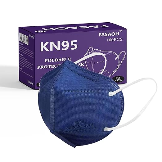 KN95 Face Masks 100 PCS, 5-Ply KN95 Dusty Blue Masks,Breathable Protection Masks, Individually Wrapped, Cup Dust Safety Mask
