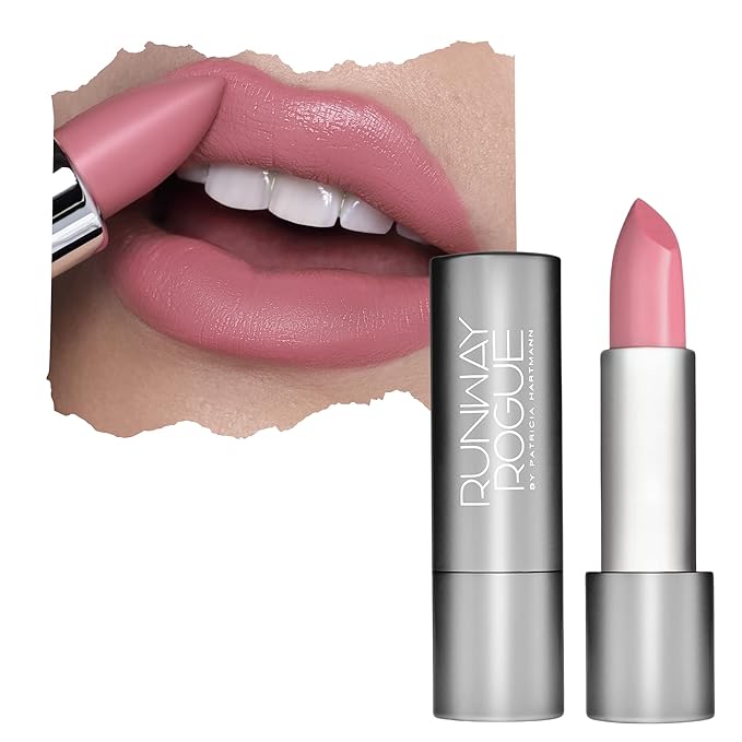 Runway Rogue 90s Vibe Lipstick, Moisturizing Matte Pale-Rose Lipstick, ‘Patricia’
