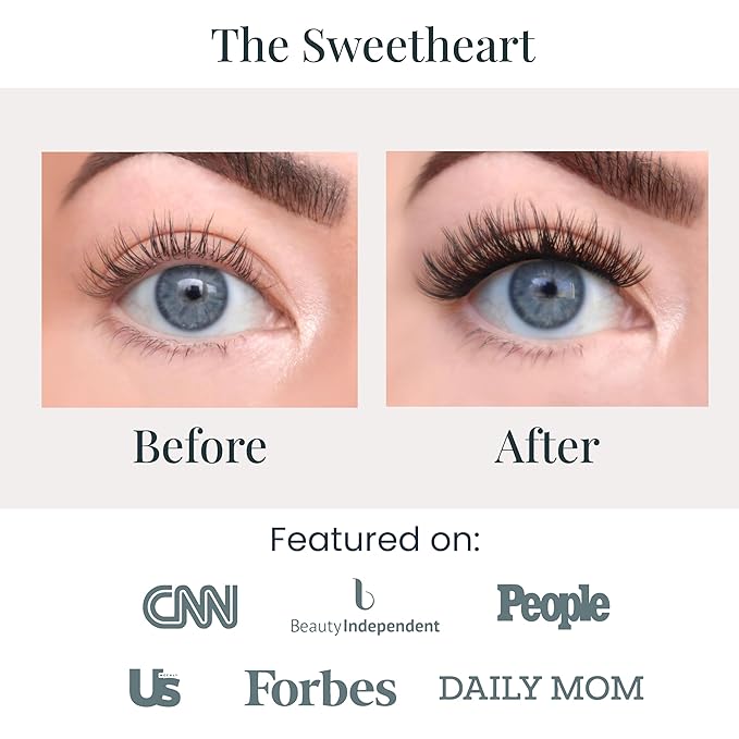 FlutterHabit The Sweetheart Lashes, DIY Lash Extensions [Up to 10 Day Wear], Natural & Curly Cluster Lashes, Salon Quality Eyelashes Extensions, Natural Lashes, No Lash Glue Included