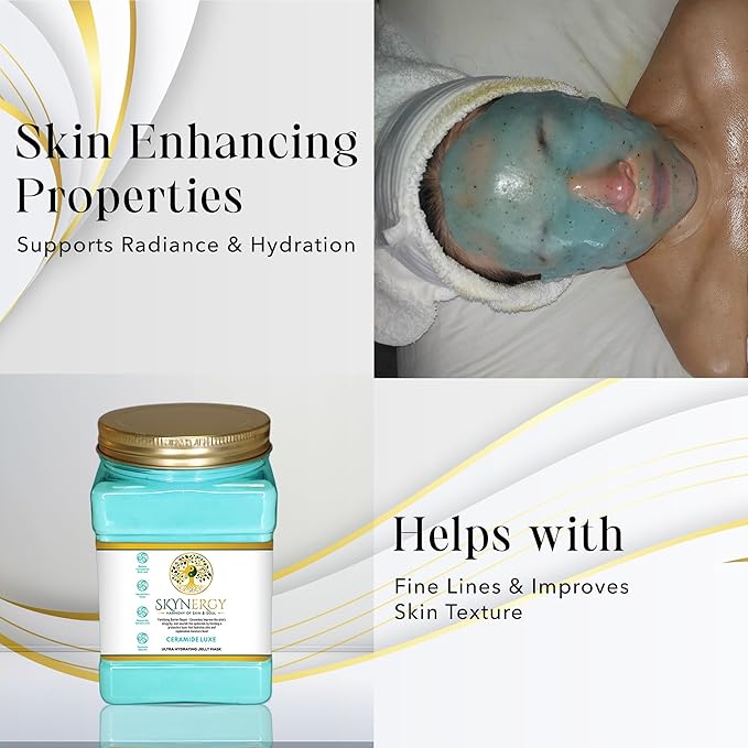 Ceramide Luxe Jelly Masks - Professional Grade HydroGlo for facials professional Peel Off Face Mask for Skin Hydration, Reduced Wrinkles, Fine Lines, Inflammation & Pigmentation | 30 fl oz |