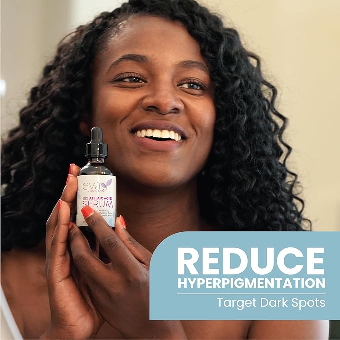 Eva Naturals Azelaic Acid Serum for Face – Niacinamide, Hyaluronic Acid, Vitamins A+C+E – Redness Relief, Dark Spots, Uneven Skin Tone, Texture, Pores, Topical Booster for Clearer Skin, 2oz 2 Pack