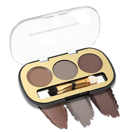 Boobeen 3 Color Eyebrow Powder Palette, Waterproof Eyebrow Gel Makeup, Brow Definer to Shape Perfect Brow，Professional Brow Filler Powder with Brush
