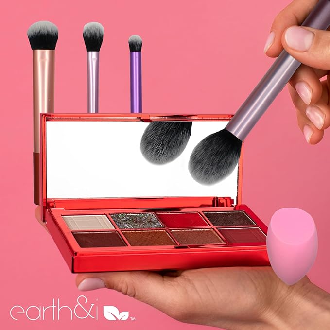 Earth & I 5 Makeup Brush Set for Eyeshadow, Makeup Sponges, Cosmetic Brushes, Beauty Sponge, Eyeshadow Brushes, Foundation Applicators, Make Up Applicators