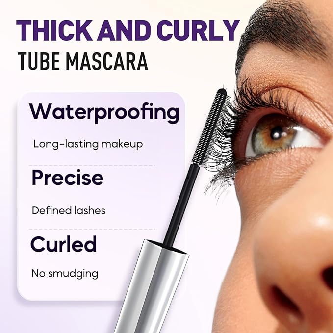 Iron Wand Mascara, 2025 New Metal Mascara Wand, 3D Washable Metal Mascaras, Waterproof & Smudge-Proof Long-Lasting Curling Eyelash Iron Mascaras with No Flaking (Brown)