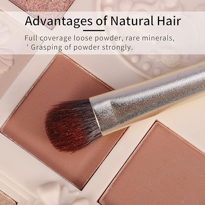 Natural Goat Hair Eye Shadow Brush by ENZO KEN, Large Smudge Eyeshadow Brush, Shader Eye Shadow Brush, Eye Shader Brush, Single Eyeshadow Brush, Eye Brushes, Eyeshadow Blending Brush. (Gold, E203L)