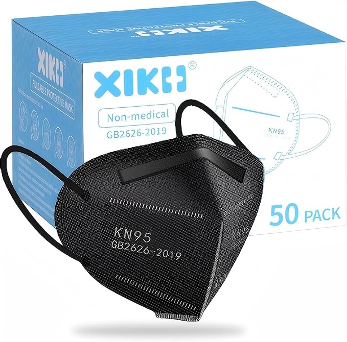 KN95 Masks for Adults 50PCS 5 Layer Mascarillas Filter Efficiency≥98% Breathable Elastic Ear Loops & Adjust Nose Clip Kn95 Face Mask for Travel Healthcare/Essential Workers