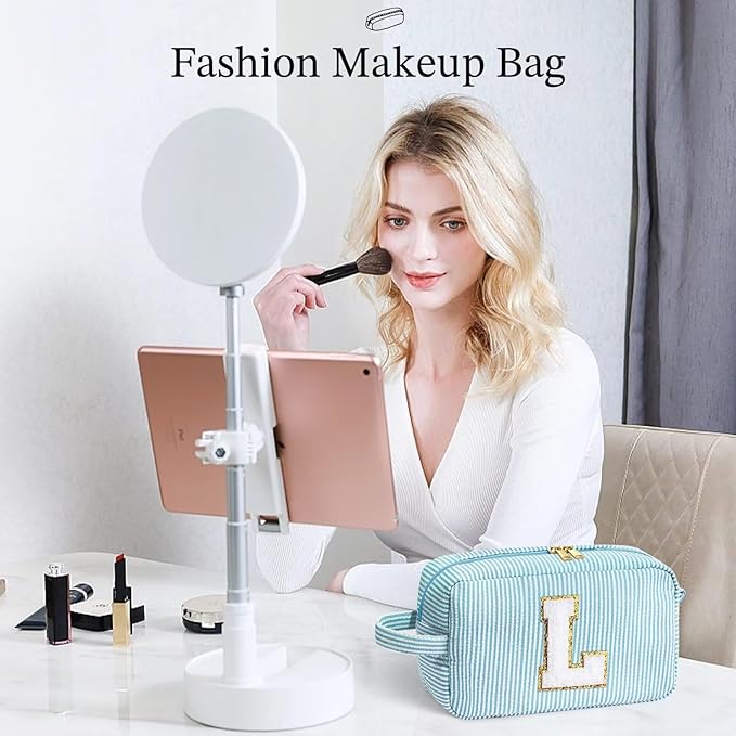 YOOLIFE Personalized 40th, 50th, 60th Birthday Gifts - Thank You Gifts for Her: Mom, Best Friend, Teacher, Sister, Monogram Initial Makeup Bag