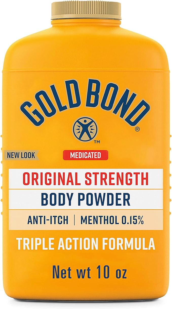 Gold Bond Men's Essentials Talc-Free Body Powder 10 oz. Refresh 360 Scent and Medicated Original Strength Body Powder 10 oz. Talc-Free Anti-Itch