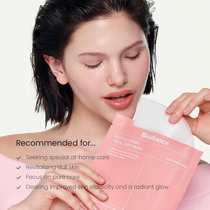 BIODANCE Bio-Collagen Real Deep Mask, Hydrating Overnight Hydrogel Mask, Pore Minimizing, Elasticity Improvement, Korean Skincare | 1.19oz(34g) x 16ea