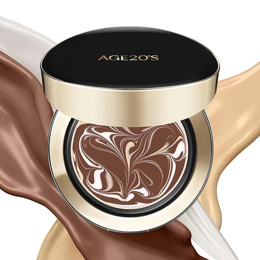 AGE20'S Signature Essence Pact SPF 50+ | Pack of 1 | 41N MOCHA | Cream Foundation, Dewy Finish, Natural Coverage | Korean Cushion Foundation