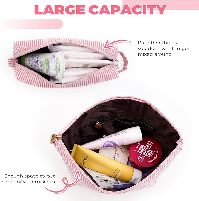 Monogrammed Gifts for Women - Cosmetic Bag for Teen,Initial Cute Makeup Bag Set for Women,Trendy Pouch for Niece Sister Friend Female Her,Birthday Gifts for Daughter - Peach,J