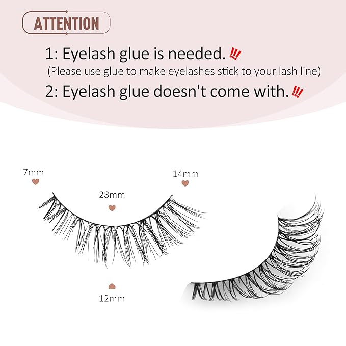 Onlyall Wispy Lashes Natural Flared False Eyelashes Fake Lashes T04