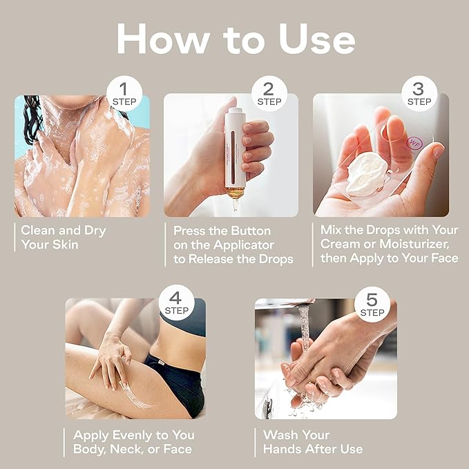 Self Tanning Drops Kit with Mixing Palette – Made in Korea with Natural Ingredients, Aloe Leaf Juice & Hyaluronic Complex Face & Body Non-Toxic, Fragrance-Free, Sunless Bronzing Glow – 1 fl oz