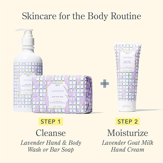 Beekman 1802 Pure Goat Milk Hand Cream, Lavender - Scented - 3.4 oz - Moisturizing Lotion for Dry Skin - Anti-Aging Hydration - Good for Sensitive Skin - Cruelty Free