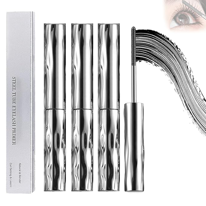 Seattle Get Mascara, Seattleget Mascara, Iron Wand Mascaras, Long Thick Curl Lash mascaras, 3D Curling Eyelash Iron Mascaras, Waterproof, Sweat-Proof, Non-smudged (Black*3)