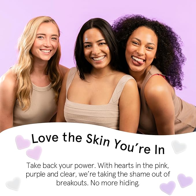 grace & stella Award Winning Pore Strip - Pimple Patches for Face - Heart Hydrocolloid Zit Stickers that Help Soothe & Conceal Breakouts - Cute Patches - Dermatologist-Tested Vegan (Heart, 36 Count)