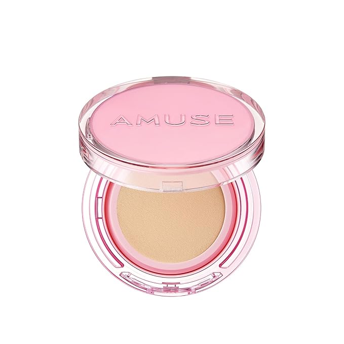 Amuse SEOUL DEW POWER VEGAN CUSHION FOUNDATION | Dewy, glow, long-lasting, double coverage, clean beauty, lightweight, natural look, foundation for sensitive skin, hydrating cushion (02 HEALTHY)