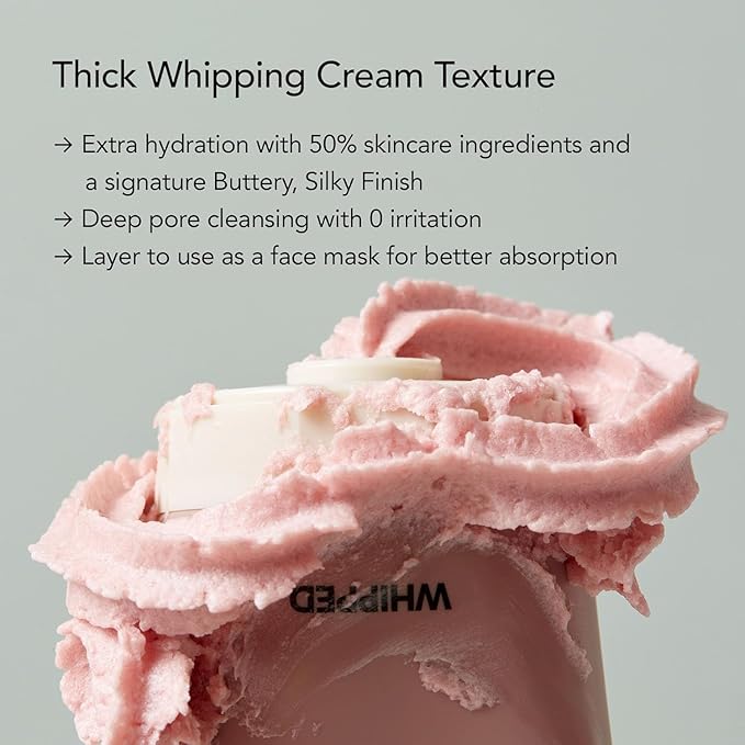 WHIPPED Cream Facial Cleanser- Fig + Shea Butter Face Wash - For Dry Skin, Hydrating Cleanser, Niacinamide, Hyaluronic Acid, Ceramide, Vegan Korean Skincare,4.5 oz (Muhwabutter (Fig + Cacao Butter))