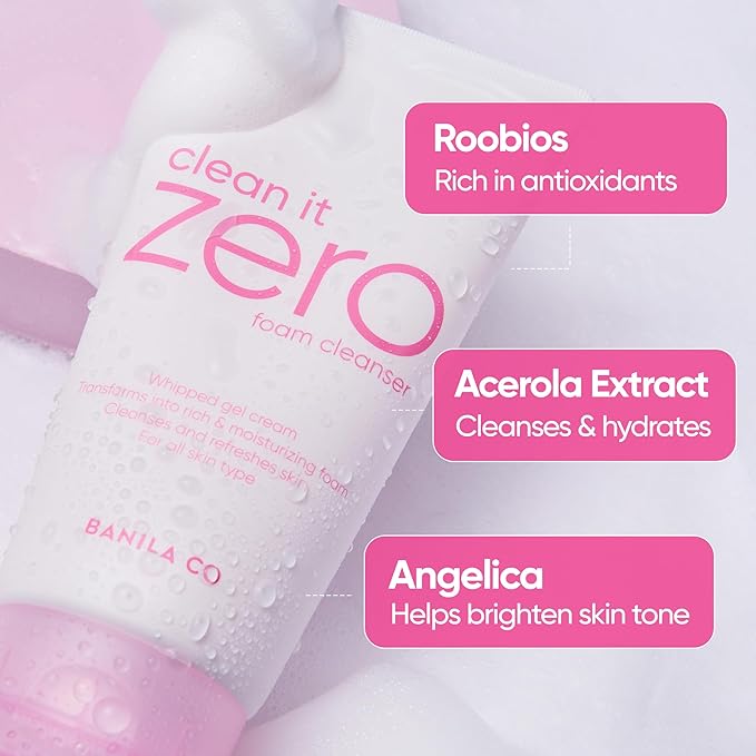 BANILA CO NEW Clean It Zero Foam Cleanser 150ml, all skin types, creamy foam cleanser with natural herbs