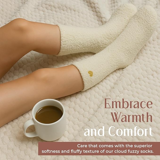 American Trends Coral Fleece Cloud Socks Ultra-Soft Fuzzy Warm Sleep Socks Cozy Unisex Gifts for Birthday Self-Care