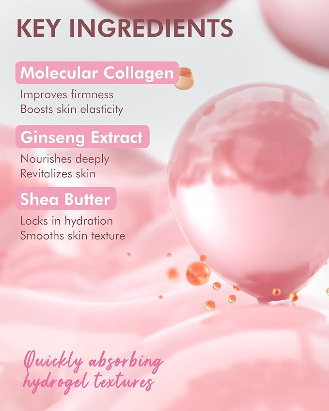 DERMAL Collagen Hydrogel Melting Jelly Gel Mask 4ea - Korean Overnight Face Mask - Deep Hydration, Skin Firming, and Wrinkle Care for Glassy Skin - Korean Skincare