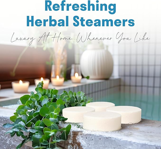 Relax Away Balance Shower Steamers 6 Pack - Aromatherapy Tablets - Essential Oils - Orange, Vanilla, Rose, Eucalyptus, Lavender, Mint - Spa-Like Shower Experience - Easy-Open Packaging