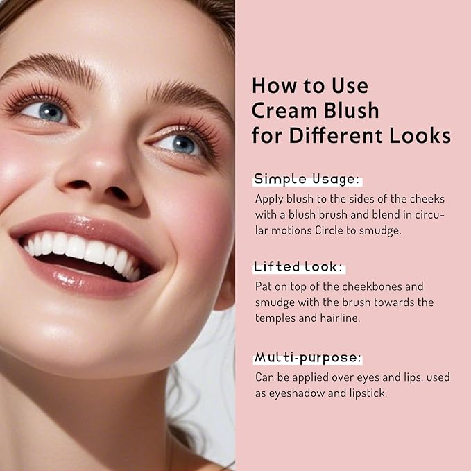 bayfree Multi Cream Blush & Blush Brush Set, Korean Makeup Blush for Cheeks, Multi-Use Face Balm, Lightweight & Hydrating, Blendable Color, Non-Greasy, Soft Bristles for Radiant Finish (Nude Gardenia)