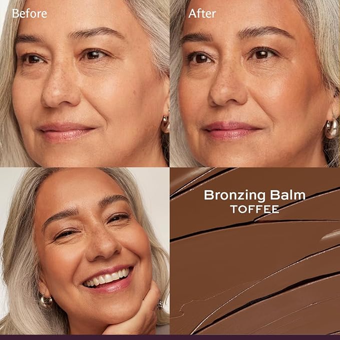 Subtl 3-in-1 Makeup Stack – Cream Bronzer, Powder Highlighter & Lip Glaze for On-the-Go Touch Ups – Lightweight, Travel-Friendly, Blendable Balm (Medium-Tan/Toffee)