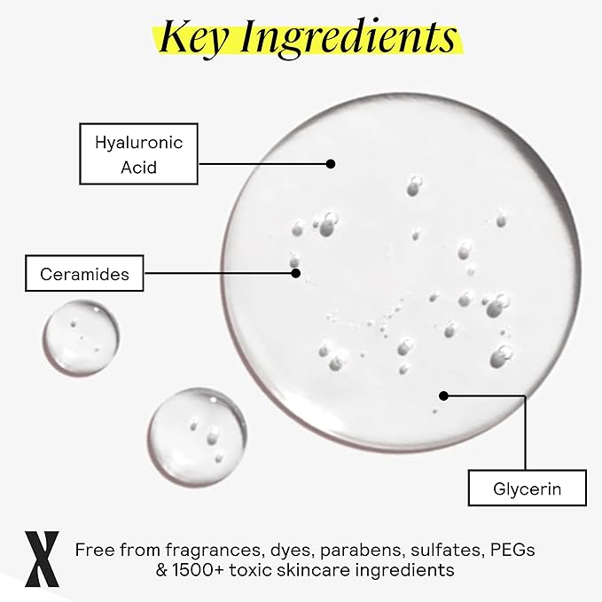 Face Wash - Gentle & Hydrating Face Cleanser for Sensitive Skin - Ceramides, Hyaluronic Acid & Glycerin - No Common Irritants - Non-Foaming - Soap Free - Fragrance Free - 7 Ounce