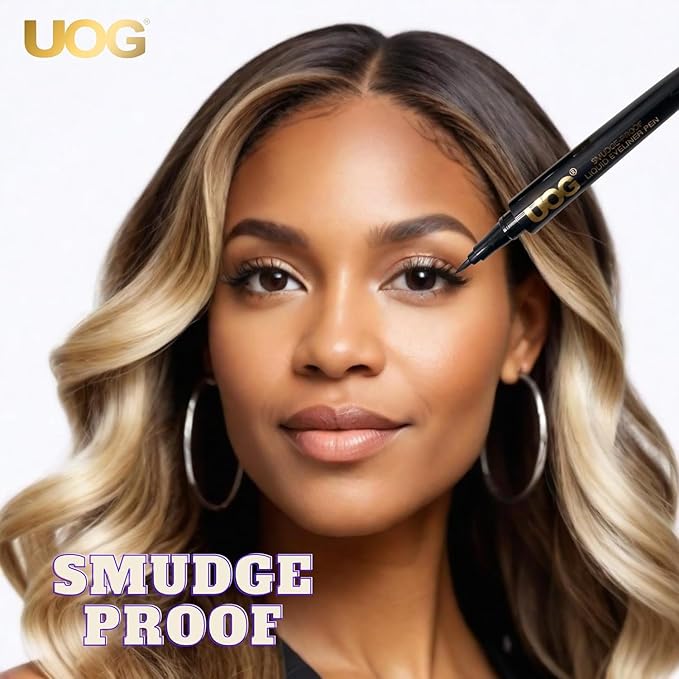 UOG (United One) Liquid Eyeliner - Waterproof, Smudge-Proof, Quick-Dry Formula with Precise Slender Brush Tip, Allergy-Free & Long-Lasting Up to 72 Hours. 1.0mL/0.035 Fl oz