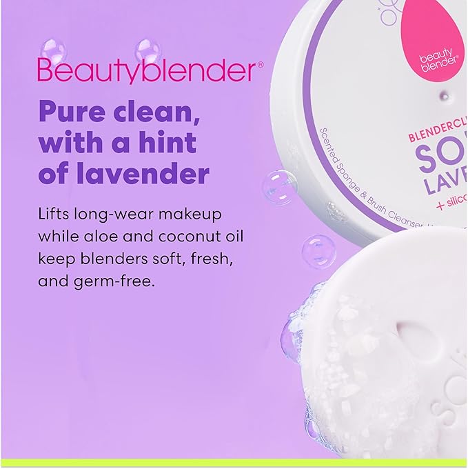 Beautyblender Blendercleanser Tool Scrub Solid Cleanser – Unscented Makeup Sponge & Brush Cleansing Bar – Hand, Sponge, and Brush Cleanser, Removes Makeup & Buildup, Travel-Friendly, 1 oz