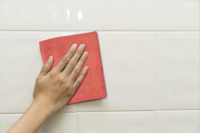 Softolle 100% Cotton Washcloths 24 Pack (12x12 Inches) Soft, Highly Absorbent Washcloth, Face Towels, Wash Cloths for Face, Ring Spun, Bulk Pack (Coral)