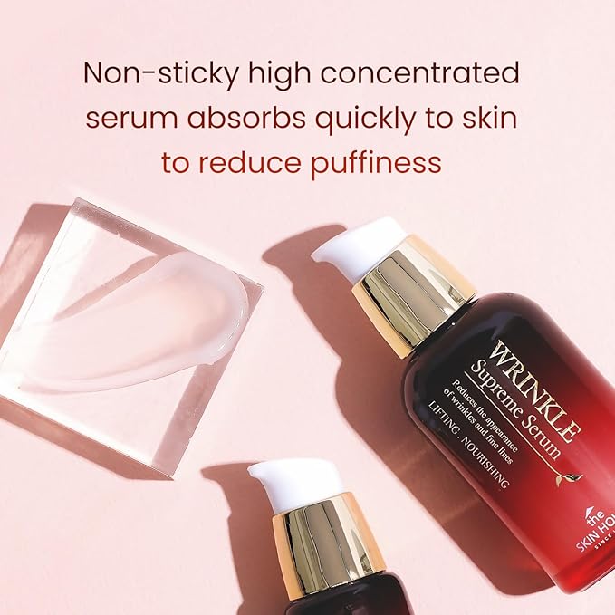 THE SKIN HOUSE Wrinkle Supreme Gift Set – 3-Step Korean Skincare Kit with Ginseng, Adenosine & Ceramide | Firming Cleanser, Wrinkle Serum & Nourishing Cream | Holiday Gift for Hot Weather