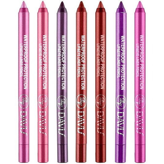 7 Colorful Eyeliner Pen Set, Eye Shadow Pencil, Pearl Eyeliner Kit Metallic Glitter Colored Eye liner for Women Eye&Lip Liner Professional Waterproof Eye Makeup (7PCS C)