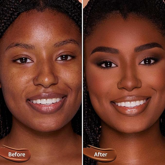 Mushroom Head Air Cushion CC Cream Foundation Full Coverage Moisturizing Oil Control Waterproof Long-Lasting Even Skin Tone Natural Cream Foundation for Mature Skin (Deep)