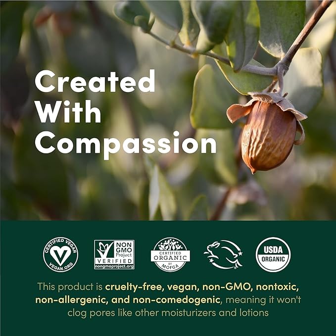 HobaCare Organic Jojoba Oil for Hair, Skincare, Face, Body, Scalp, Nails, Beard Care, Skin Massage - Unrefined Carrier Oil - 100% Pure, Hexane Free, Moisturizing (16 oz)