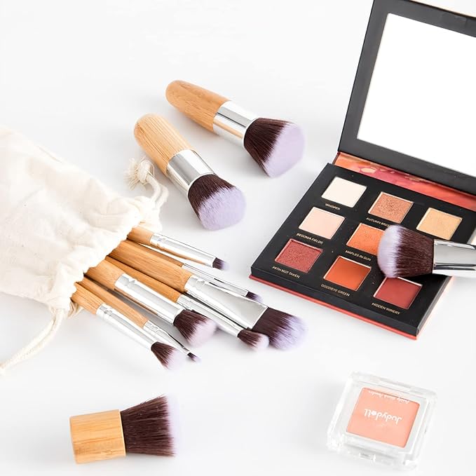 Makeup Brushes With Bag 11PCs Professional Makeup Brush Set，Premium Synthetic Foundation Concealer Powder Blush Eyeshadow Eyebrow Blending Travel Make Up Brushes(11 pcs)