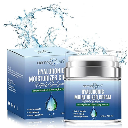 Hyaluronic Acid Moisturizer - Hydrating Moisturizer Face Cream to Reduce Pigmentation & Improve Skin Elasticity - Anti Aging Cream for Day and Night Use - Suitable for All Skin Types - 50 ml