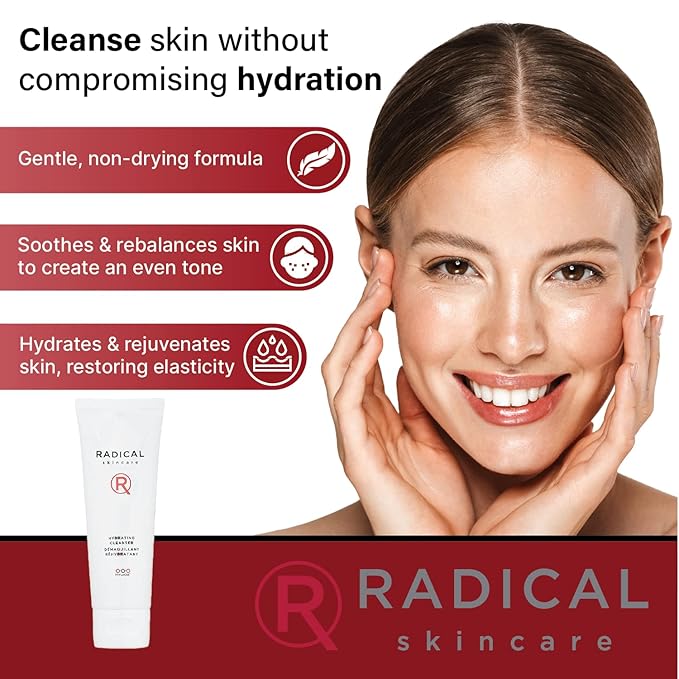 Radical Skincare Hydrating Cleanser- Non-Drying, Gentle Formula | For All Skin Types | Paraben & Cruelty Free (4 Fl Oz)
