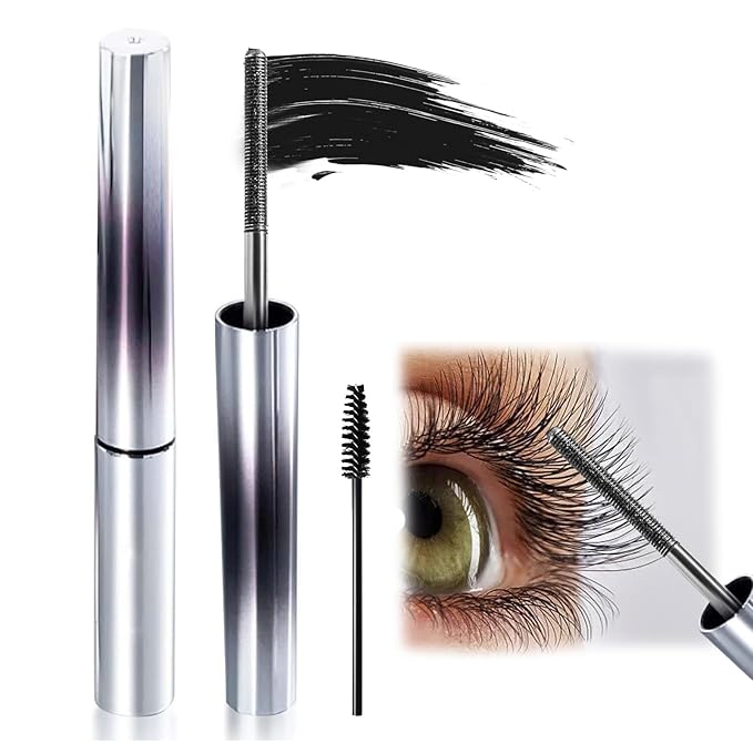 Iron Wand Mascaras - Lengthening, 2025 Upgraded Waterproof Metal Wand Mascaras, 3D Curling Eyelash Iron Mascara, Waterproof, Smudge-Proof, Long Lasting, No Flaking, No Clumping (Black, 1)