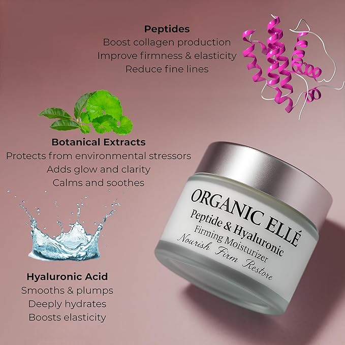 Peptide & Hyaluronic Firming Moisturizer, Anti-Aging Face Cream with Botanical Extracts, Fragrance Free